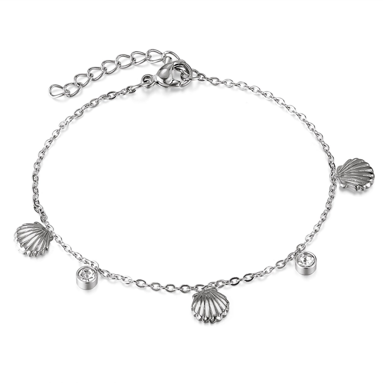 Wholesale Stainless Steel Gold-plated Bracelet Fashion Personality All-match Shell Accessories Zircon Jewelry